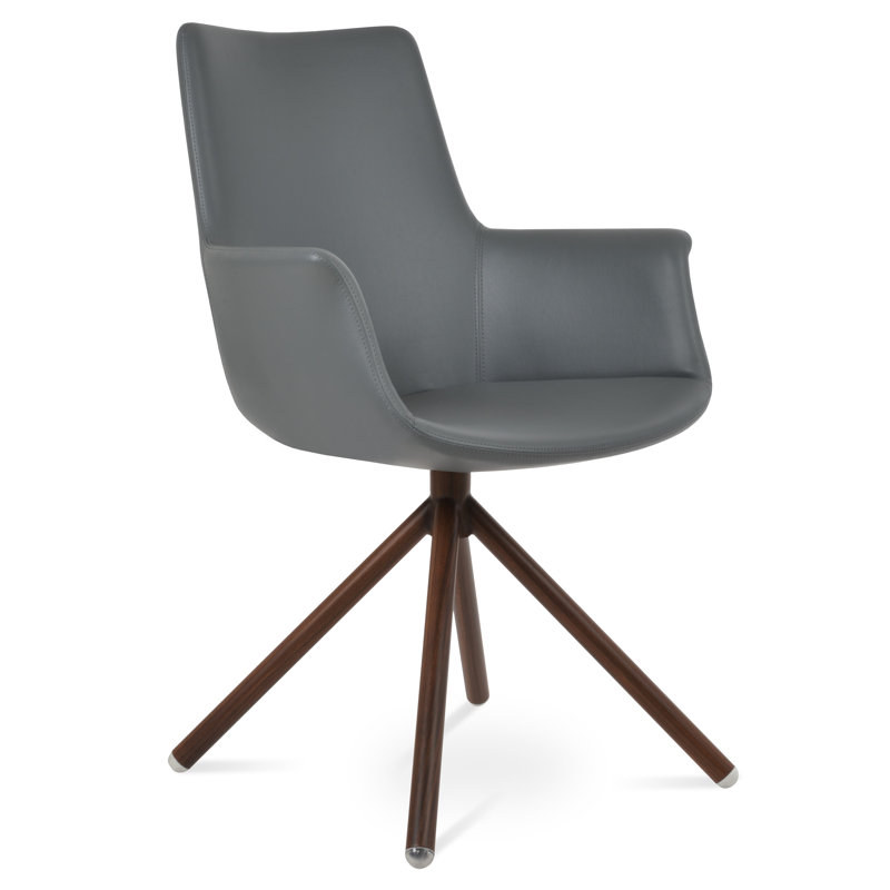 Chaise avec accoudoirs rembourrée, Noir, Gris clair