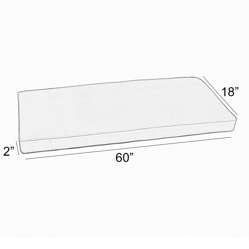 Coussin de siège intérieur/extérieur Sunbrella, 2, L 60 po x P 18 po