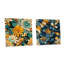 Motif de mandala bohème bleu et beige - ensemble de 2 art mural acrylique en verre floral-1301846141