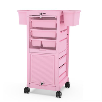 33"H x 13.2"W Salon Trolley Utility Cart With Lockable Wheels