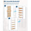 Aucun assemblage requis - bibliothèque de bureau pliante à 5 niveaux - étagère de rangement de bibliothèque rétro - structure en métal robuste, organisateur peu encombrant - structure blanche avec bois naturel, cinq tablettes