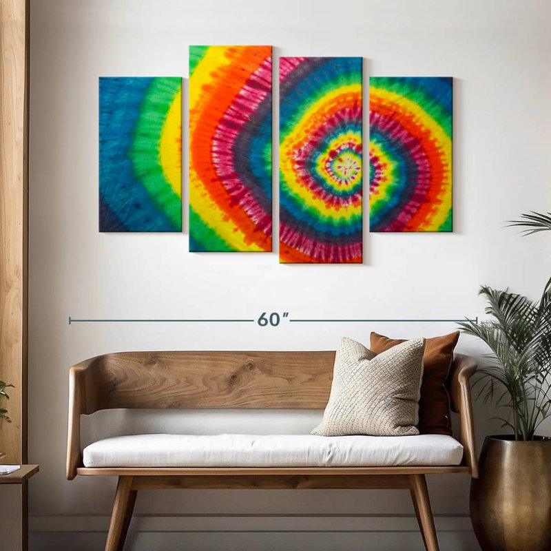 Avery Spiral Tie Dye abstrait, H 32 po x l 52 po