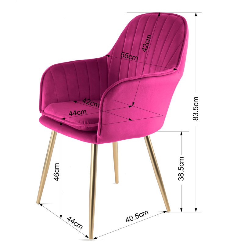 Ariella Velvet Armchair, Gold, Pink
