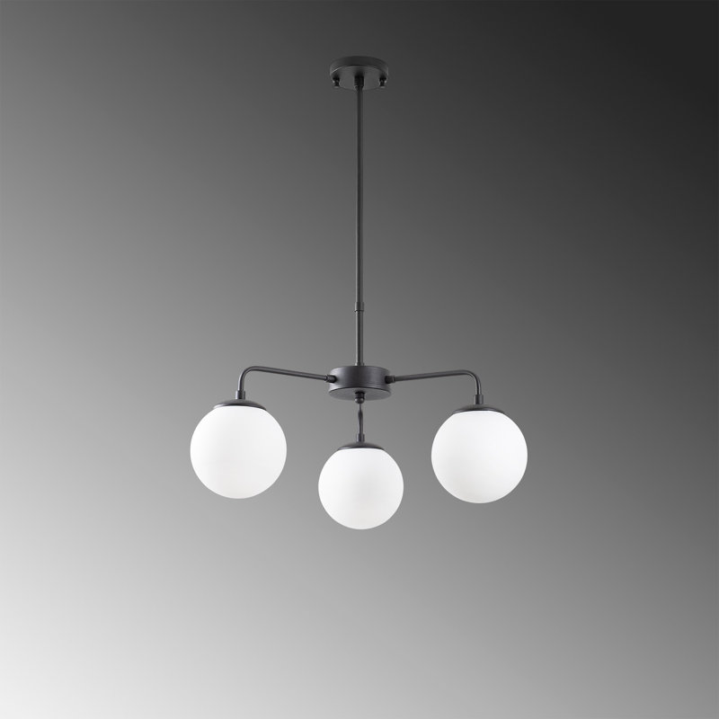 Beckner 3 - Light Chandelier, Cream, Black