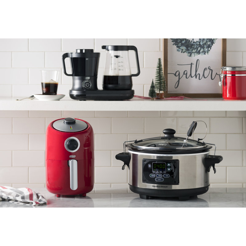 Friteuse à air compacte de 2 pte, Rouge