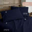 Ensemble de draps en flanelle 100% biologique très grand californien - Ensemble de draps en flanelle 100% coton certifié Gots avec une finition brossée douce et confortable et une poche profonde - 1 drap plat, 1 housse et 2 taies d'oreiller (bleu marine, très grand californien)-68983134-132362646