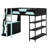 Multi-Functional Gaming Loft Bed Frame with Desk, Shelves and LED Lights-354801435