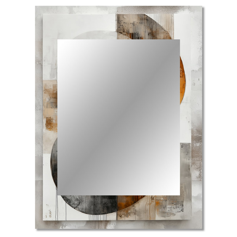 Autumn Urban Jazz Liquid Ink II - Spiral Mirror, Modern Decorative Wall Mirror, Printed Metal Art, 40" x 30"