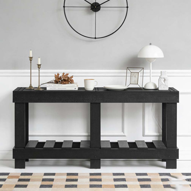 Table d'entrée 62,9 "Vintage, Black