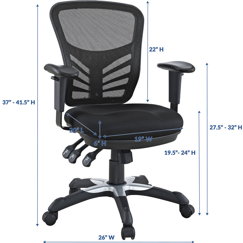 Modway Articulate Mesh Office Chair, Black