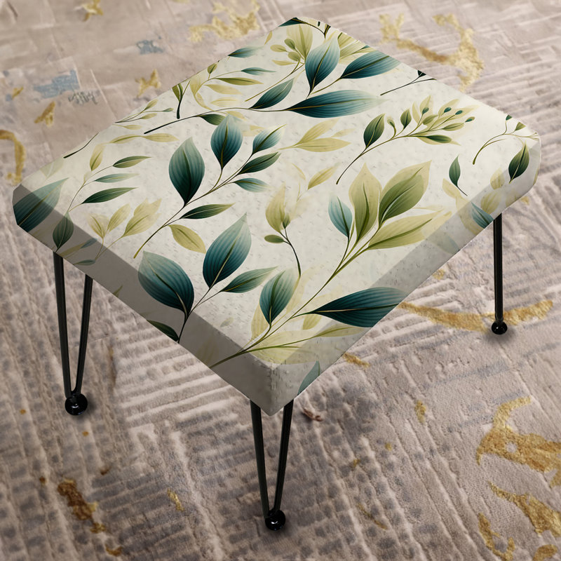 Zen Leaf Patterns - Repose-pieds rectangulaire plantes