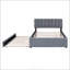 Lit plateforme tapissier avec lit gigogne double Teddy