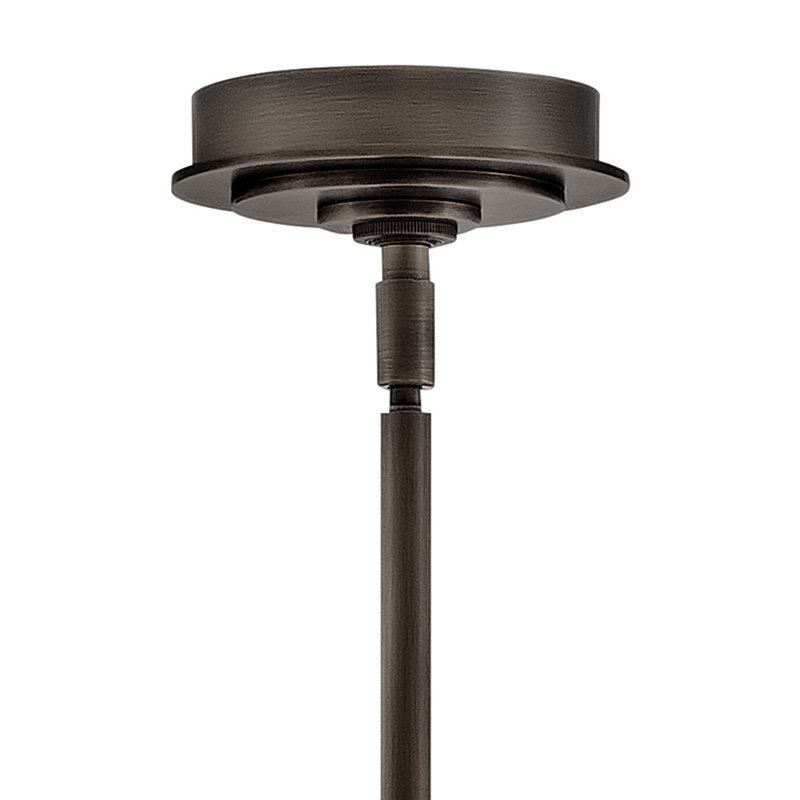 Atera Six Light Single Tier Chandelier w/ Faceted Clear Crystal Glass Shades, Black Oxide, 9.5" H x 45" W x 45" D