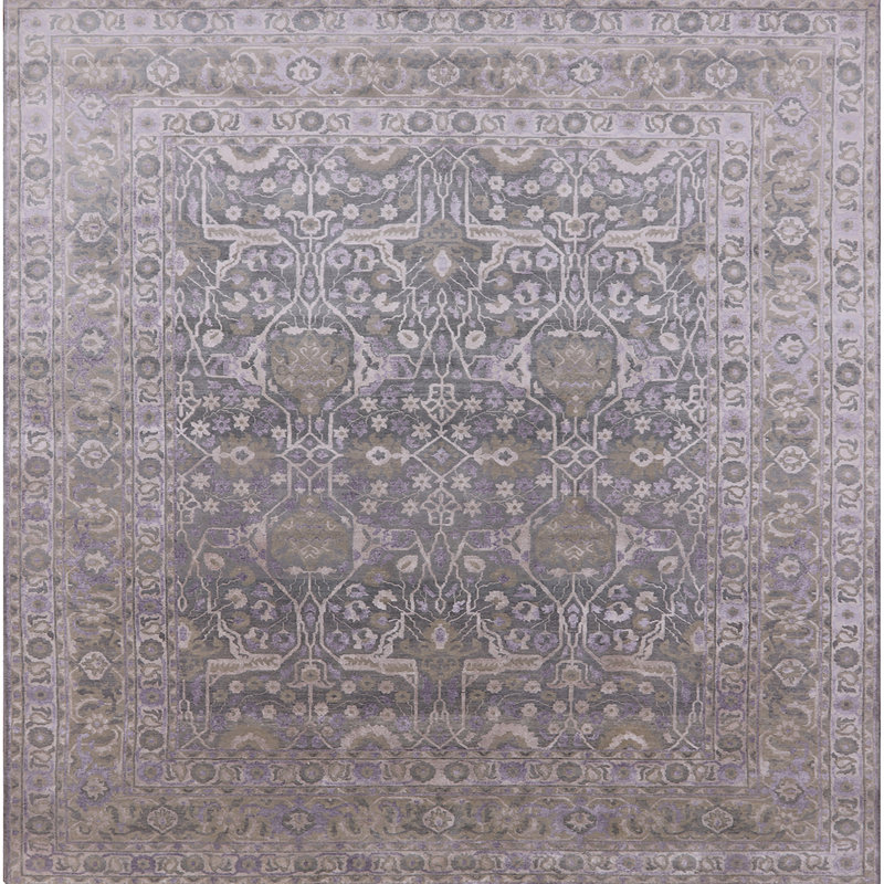 Tapis oriental gris, Carré 7 pi