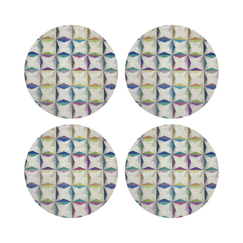 Truiq Happy Vegan Leather Round Coasters