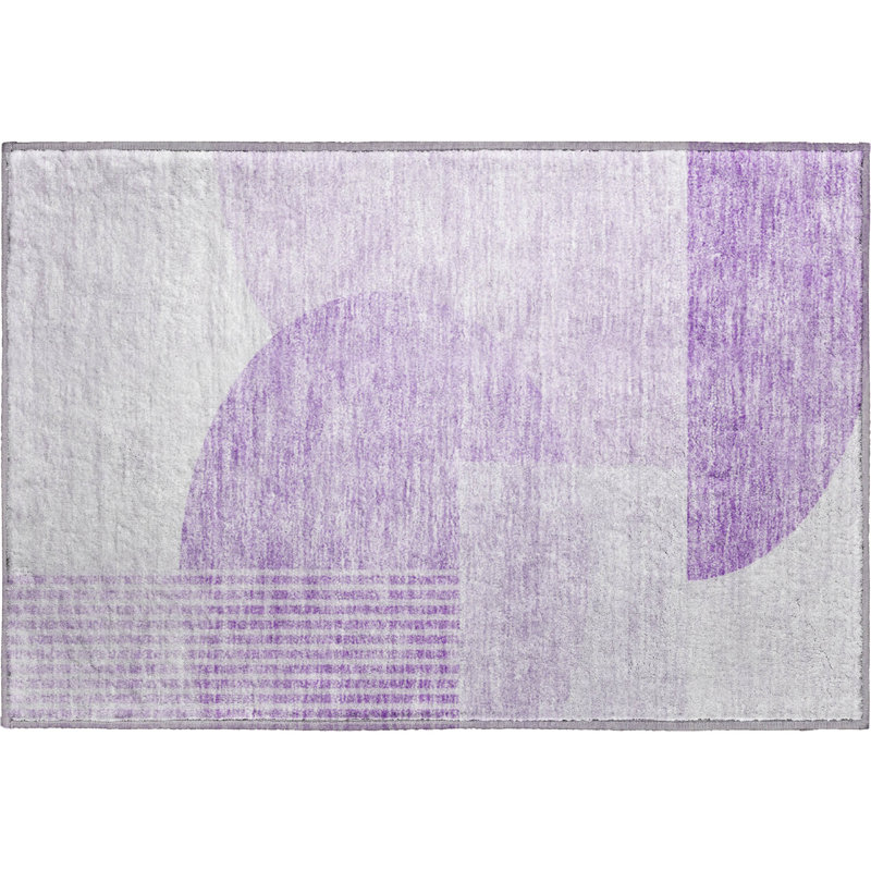 Premium Machine Washable Prisco Purple Rug, Rectangle 1'8" x 2'6"