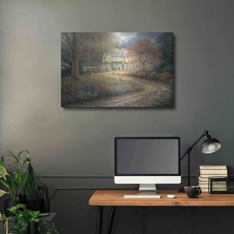 «Mid Country Farmhouse» par Chuck Pinson, art mural en métal, H 24 po x l 36 po
