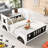 Full Size Classic Car-Shaped Platform Bed With Wheels,White-1482432910