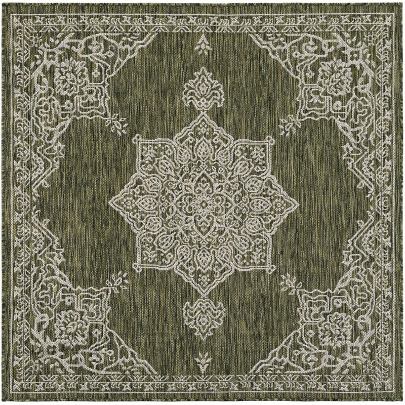 Tapis transitionnel Tollefson couleur forêt, Carré 5 pi 3 po