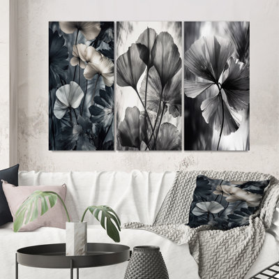Ensemble de 3 feuilles de ginkgo tropical