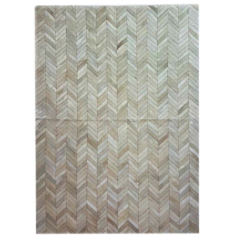 Atlas Cowhide Chevron Area Rug, Rectangle 6' x 9'