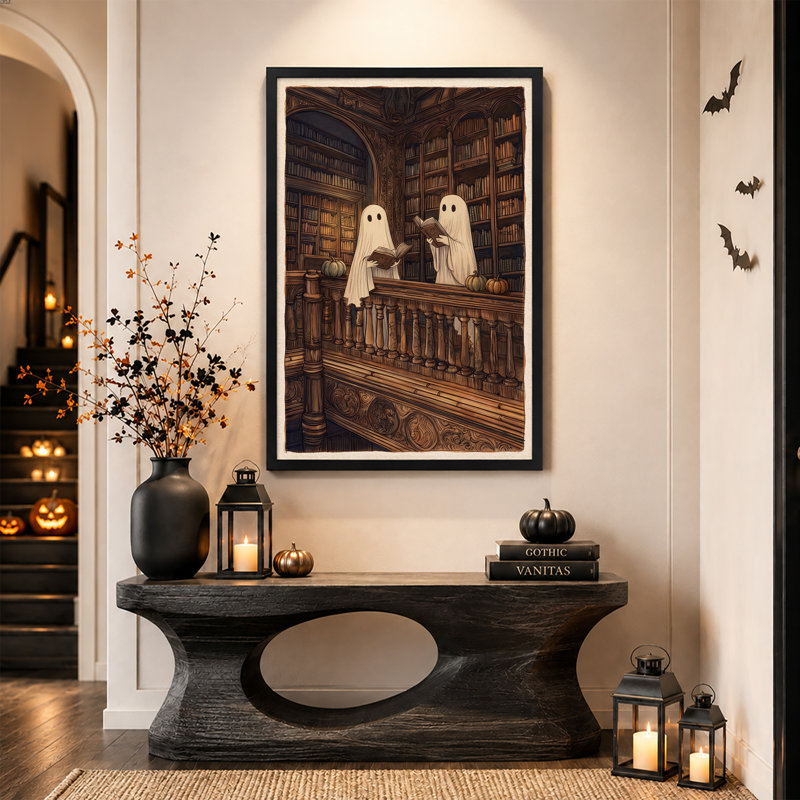 Art blanc sur toile, bibliothèque blanche, 30"H x 20"W
