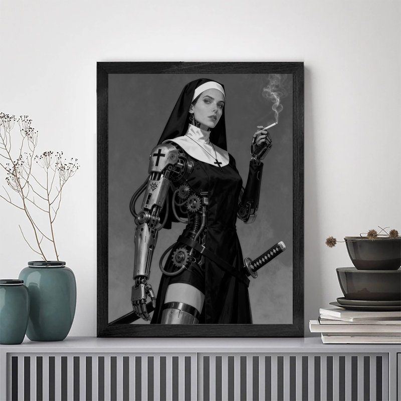 Reproduction d'art encadré noir, H 11 po x l 9 po