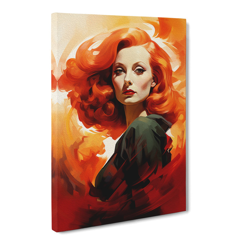 Woman With Red Hair Tachisme - Wrapped Canvas