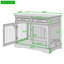 Meuble de rangement pour chien avec 2 tiroirs de rangement, bols rotatifs et barres de sécurité-2052635317