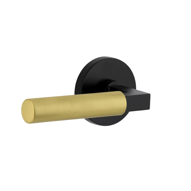 Rosace double Viaggio Circolo avec levier Contempo, Noir satiné, Laiton d'armature