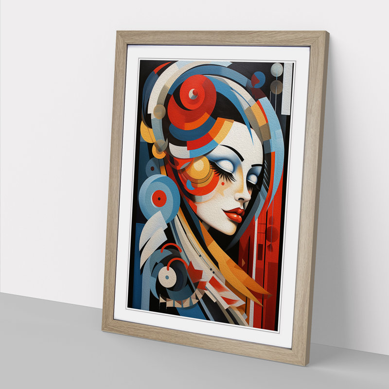 Feather Constructivism - Framed Print, Oak, 34cm H x 25cm W x 2cm D
