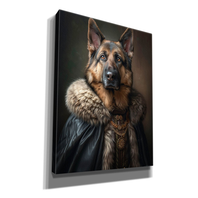 Art mural sur toile Trinx «Portrait Noble German Shepherd» par Momart, H 54 po x l 40 po x P 1,5 po