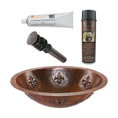 Premier Copper Products BSP5_LO19FFLDB-P Bathroom Sink And Drain Package