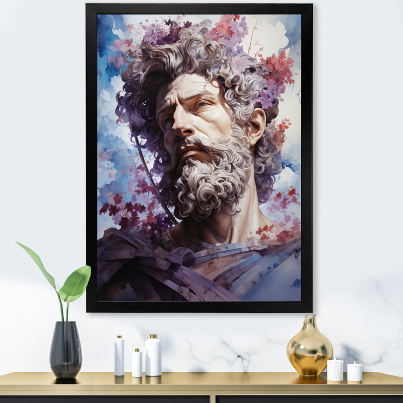 Portrait de l'empereur Broxburne Marcus Aurelius - reproduction, Cadre photo noir, H 40 po x l 30 po x P 1,5 po