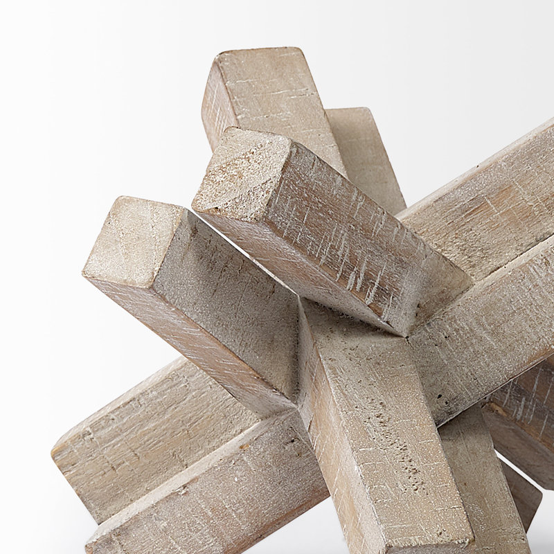 Sculpture de table Haruto Brown, H 5,7 po x l 7,1 po x P 7,1 po