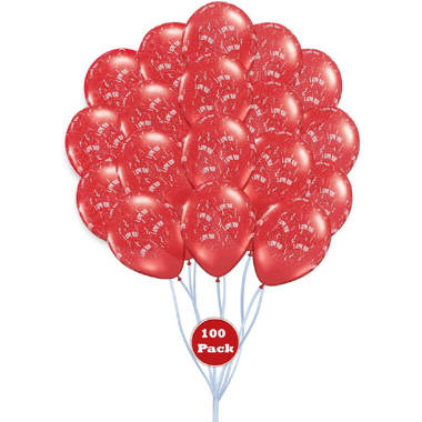 PMU Heart Shaped Balloons 15 Inch Partytex Premium Red, Pink And