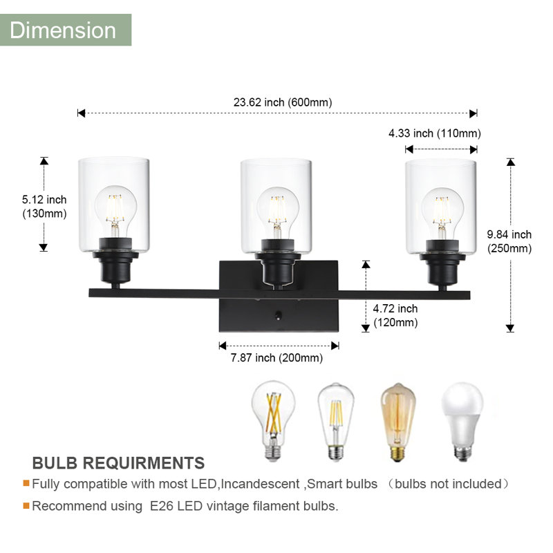 Laylamarie 3 - Light Dimmable Vanity Light