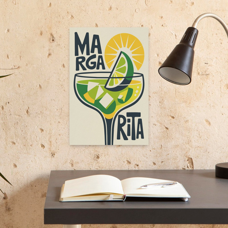 «Retro Margarita Icon», art rétro rétro vibrant, H 18 po x l 12 po