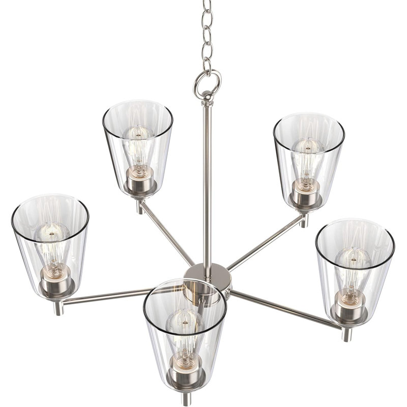 Luminaires de lustre évasés (ampoule non incluse), 5, Nickel brossé