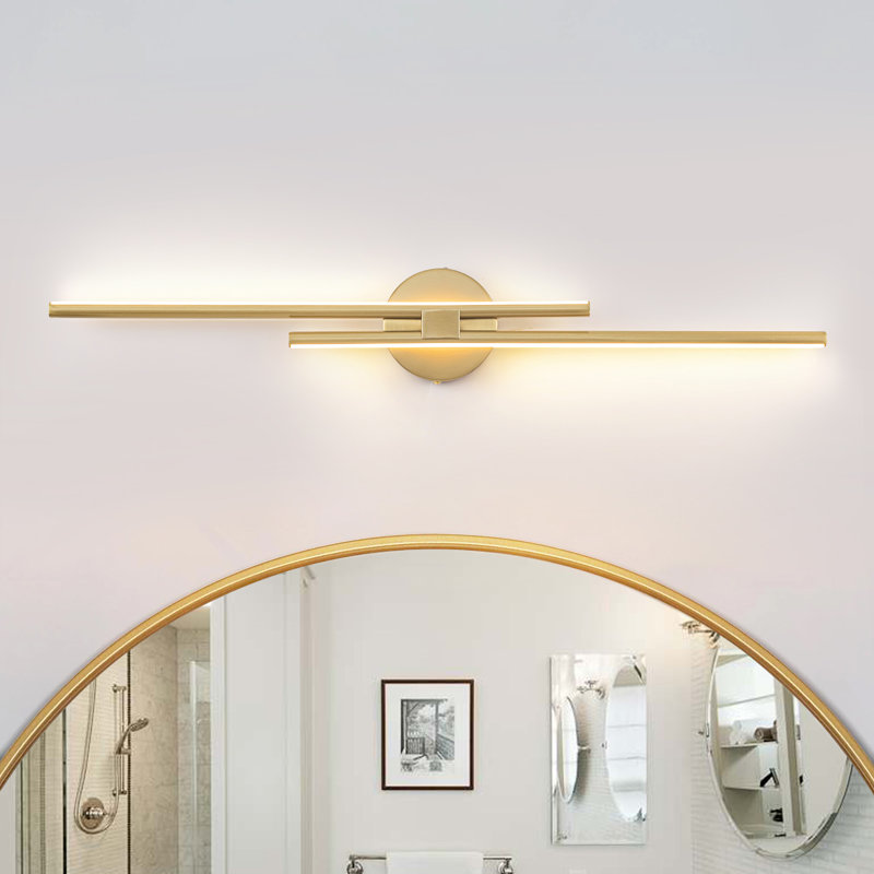 31" W 2-Light Dimmable LED Vanity Light, Gold, 3000K