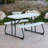 Rectangular Metal Folding Outdoor Picnic Table , 35.5'' in. W 32.5'' in. D-7065473