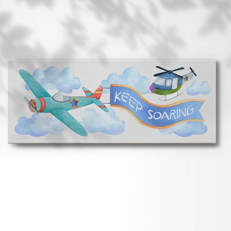Savon avion sur toile, H 20 po x l 50 po x P 1,5 po