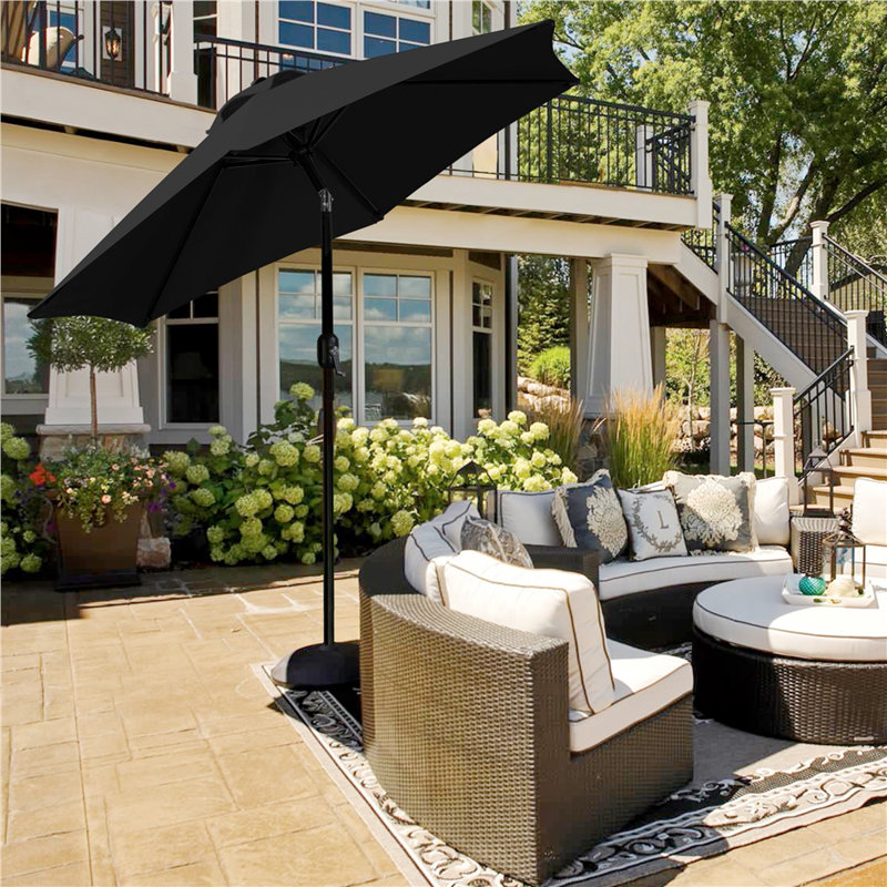 2.3m Garden Parasol Umbrella, Black