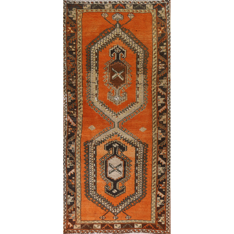 Tapis de couloir traditionnel à motif de légumes 4 x 10