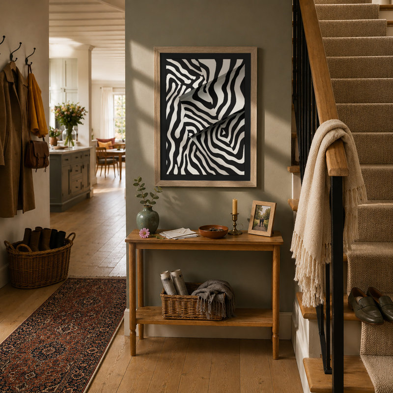 Flowing Rhythms Abstract - Framed Print, Oak, A4 - 29.7 x 21.0 cm
