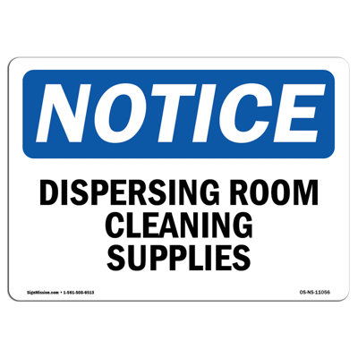 OSHA Notice - Dispensing Room Cleaning Supplies Sign