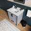 Meuble-lavabo gris foncé 30 po X 22 avec miroir de 28 po et rangement standard P P - Installation rapide