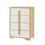 Commode haute 4 tiroirs Mep, brun naturel et blanc Mep