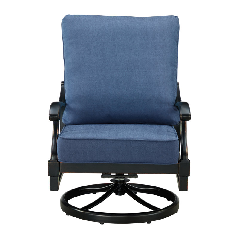 Shaco Outdoor Swivel Lounge Chair, Blue