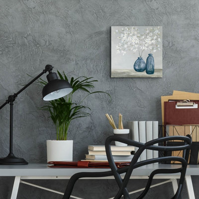 Art mural en verre Winston Porter «Spring Delight Navy» par Julia Purinton